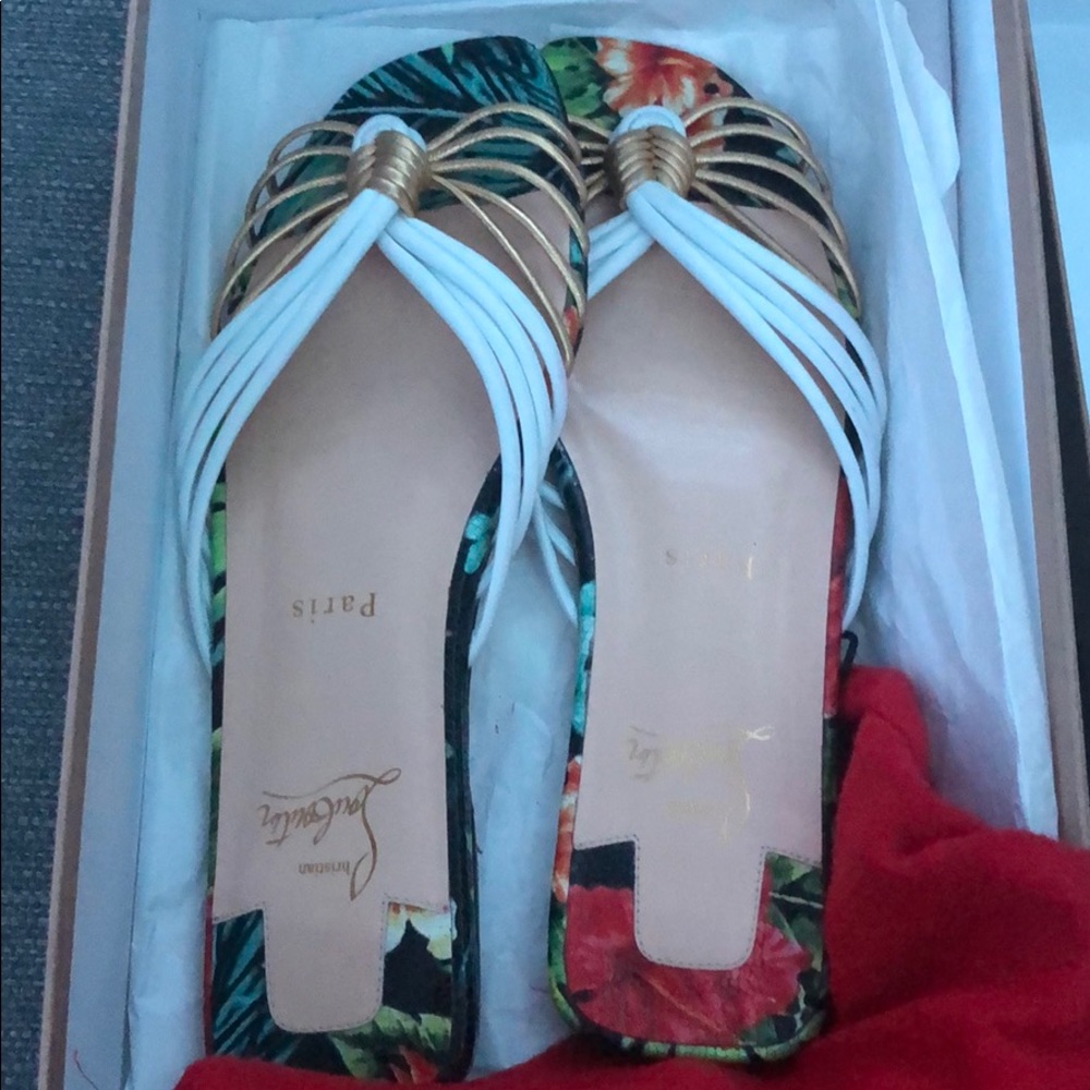 Christian Louboutin Hawaii leather Slides Sz. 38